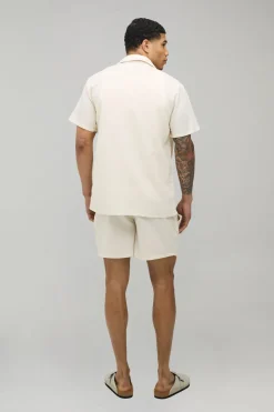 Short Mi-long En Mélange De Lin Coupe Décontractée