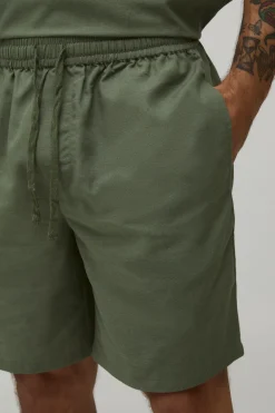 Short Mi-long En Mélange De Lin Coupe Décontractée