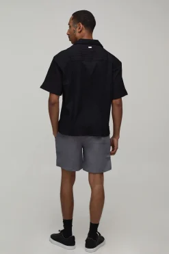 Short Mi-long À Texture Plissée Irrégulière Coupe Décontractée