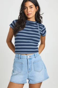 boohoo Short Mini Avec Détail De Poches Avant<Femme Denim|Shorts