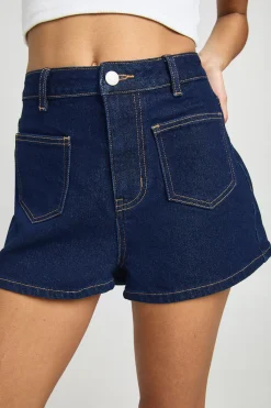 boohoo Short Mini À Détail De Poches Avant<Femme Denim|Shorts