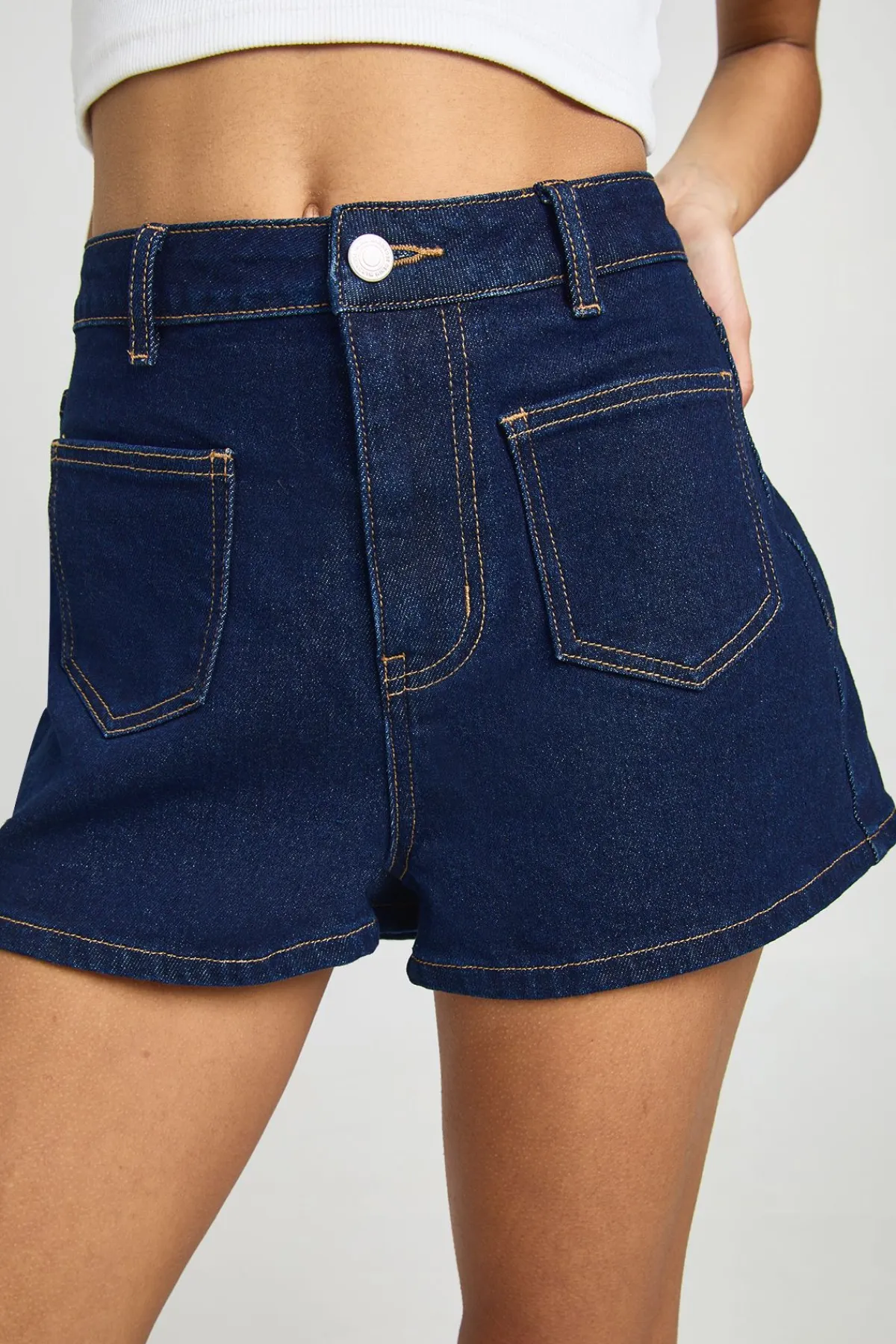 boohoo Short Mini À Détail De Poches Avant<Femme Denim|Shorts