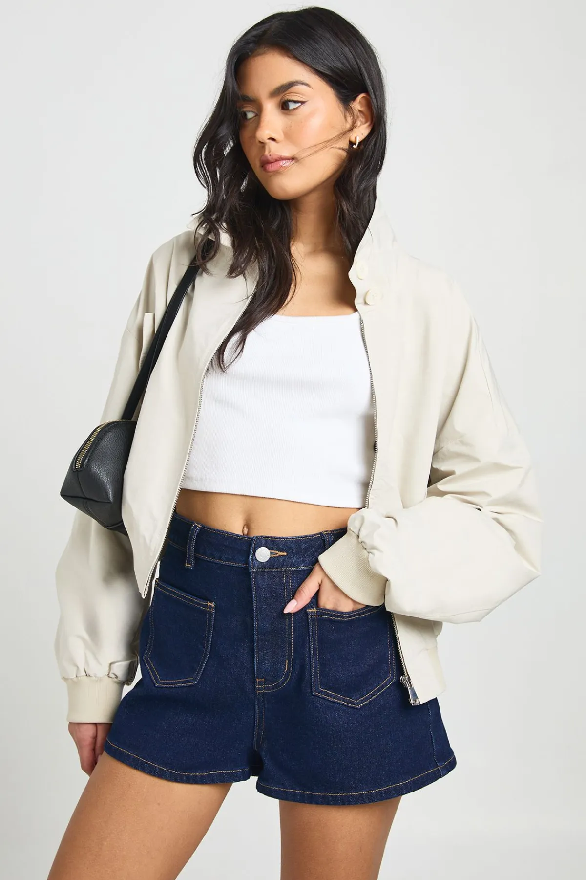boohoo Short Mini À Détail De Poches Avant<Femme Denim|Shorts