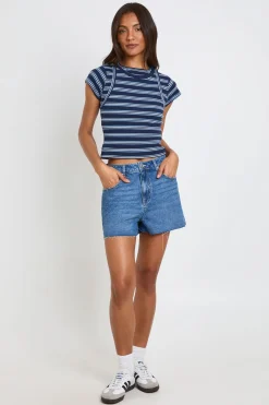 boohoo Short mini en denim pour grandes tailles<Femme Denim|Shorts