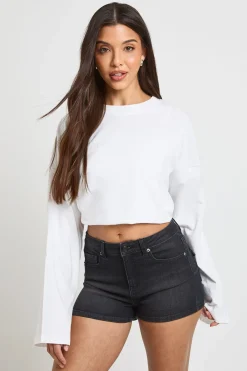 boohoo Short Mini En Jean Y2k À Poches Coupe Booty<Femme Denim|Shorts