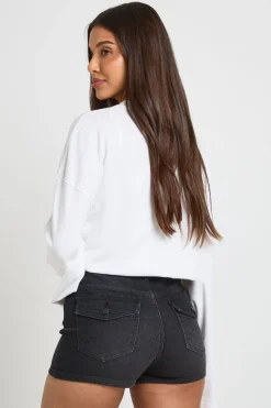 boohoo Short Mini En Jean Y2k À Poches Coupe Booty<Femme Denim|Shorts