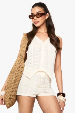 Short mix and match en crochet texturé et à motifs