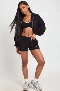 Short Molleton Broderie Sports Club Avec Passepoil