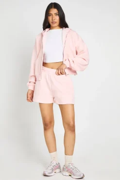 boohoo Short Molletonné Taille Haute Avec Cordon De Serrage Interne Pour Grandes Tailles<Femme Survêtements|Survêtements