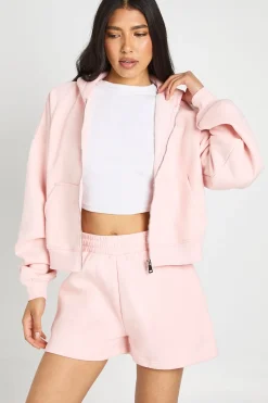 boohoo Short Molletonné Taille Haute Avec Cordon De Serrage Interne Pour Grandes Tailles<Femme Survêtements|Survêtements
