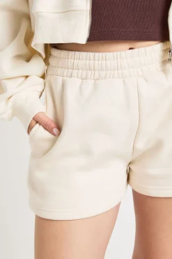 Short Molletonné Taille Haute Petite Avec Cordon De Serrage Interne