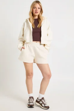 Short Molletonné Taille Haute Petite Avec Cordon De Serrage Interne