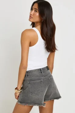 Short Mom Déchiré Taille Haute