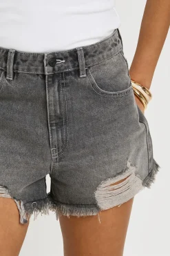 Short Mom Déchiré Taille Haute