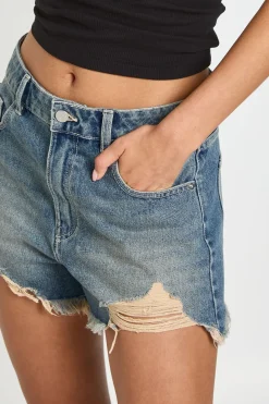Short Mom Taille Haute Déchiré