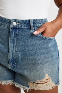 boohoo Short Mom Taille Haute Déchiré Grande Taille<Femme Denim|Shorts