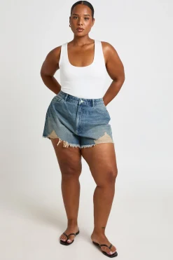 boohoo Short Mom Taille Haute Déchiré Grande Taille<Femme Denim|Shorts