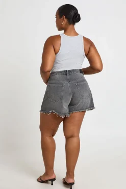 boohoo Short Mom Taille Haute Déchiré Grande Taille<Femme Denim|Shorts