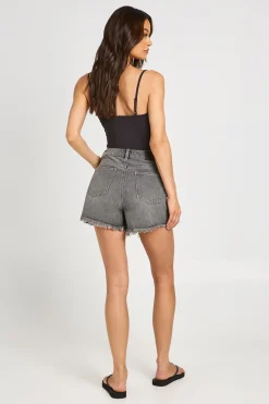 Short Mom Taille Haute Déchiré Pour Grandes Tailles