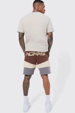 boohooMAN Short Moto Color Block Coupe Décontractée<Homme Shorts