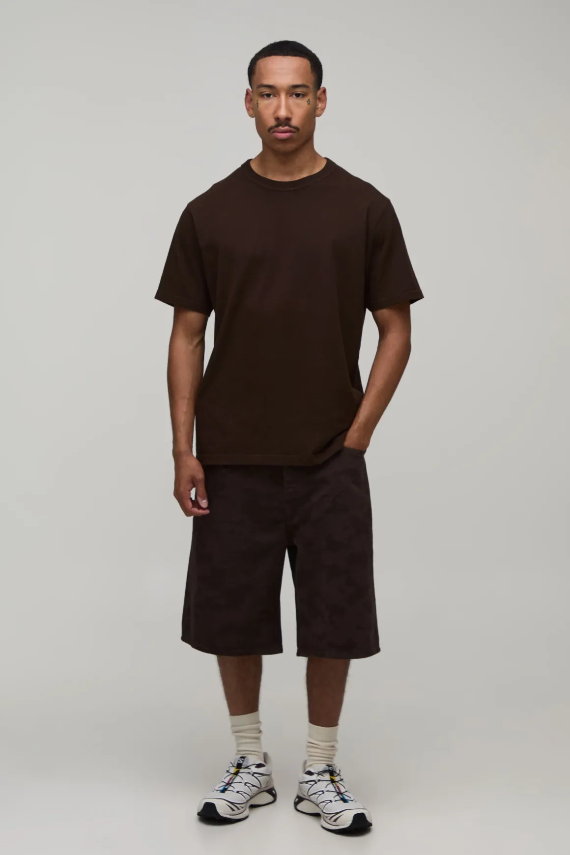 Short Parachute Camouflage Avec Chaîne Ajustable À La Taille