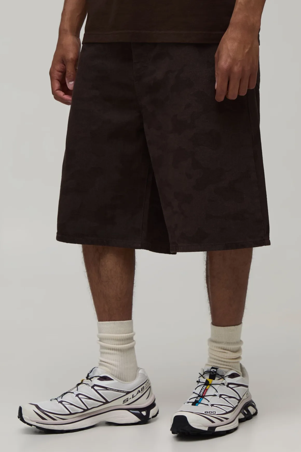 Short Parachute Camouflage Avec Chaîne Ajustable À La Taille