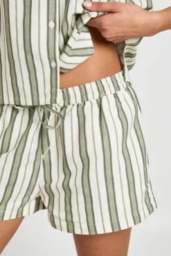 Short Premium En Lin À Rayures