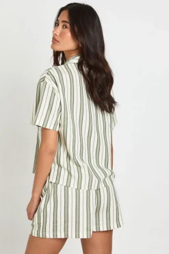 Short Premium En Lin À Rayures