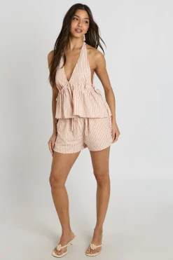 boohoo Short À Rayures Texturées Avec Canal Unique<Femme Shorts