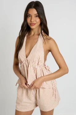boohoo Short À Rayures Texturées Avec Canal Unique<Femme Shorts