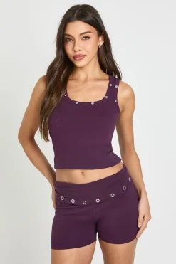 Short À Revers Clouté