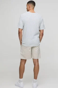 Shorts ample en sergé à ourlet fendu élastiqué