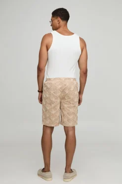 Shorts brodés 3D à coupe décontractée avec taille élastiquée