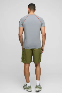 Shorts cargo baggy avec taille fixe en sergé