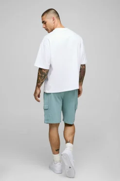 boohooMAN Shorts cargo en interlock coupe décontractée<Homme Shorts