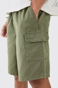 Shorts cargo à taille élastiquée, coupe décontractée