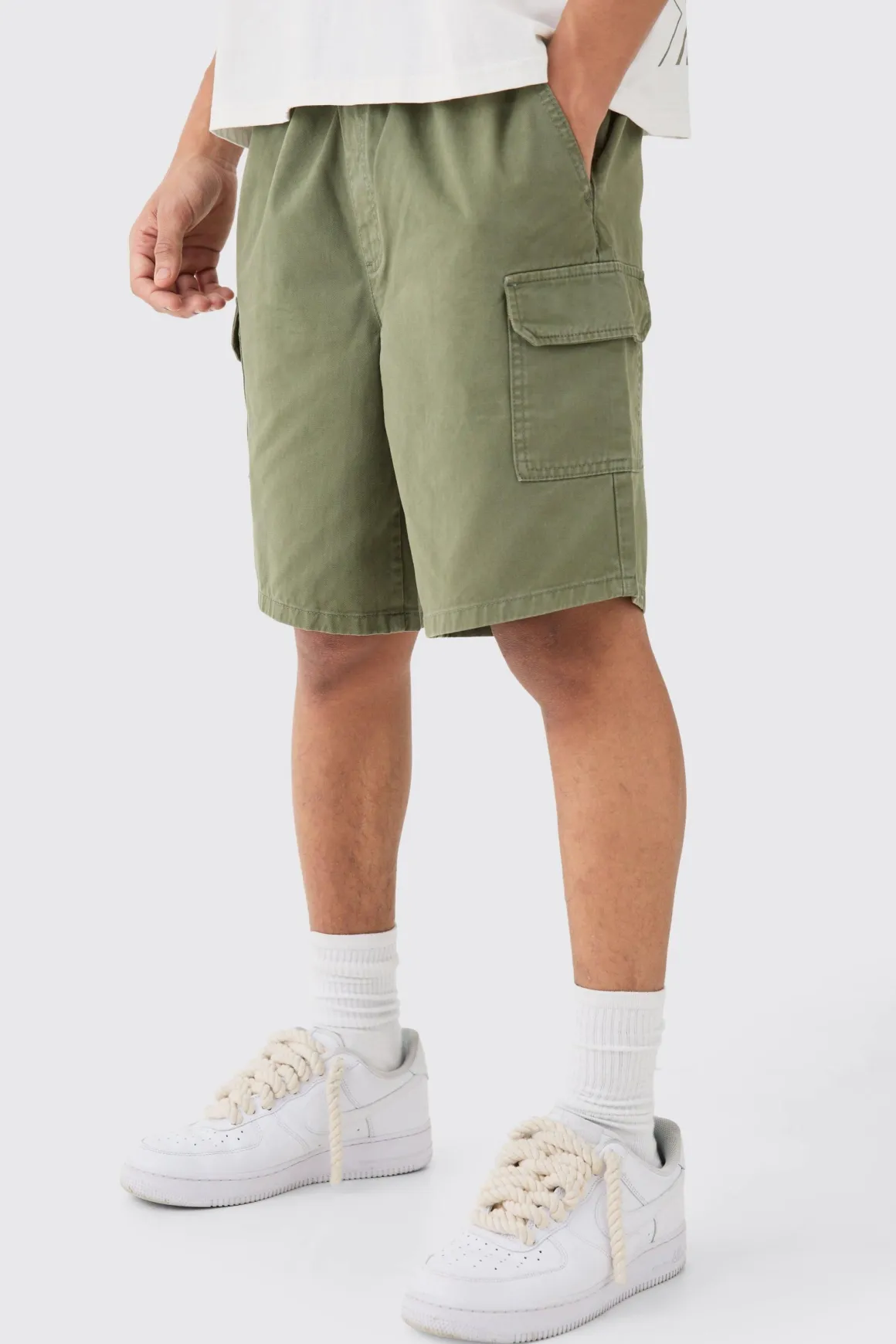 Shorts cargo à taille élastiquée, coupe décontractée