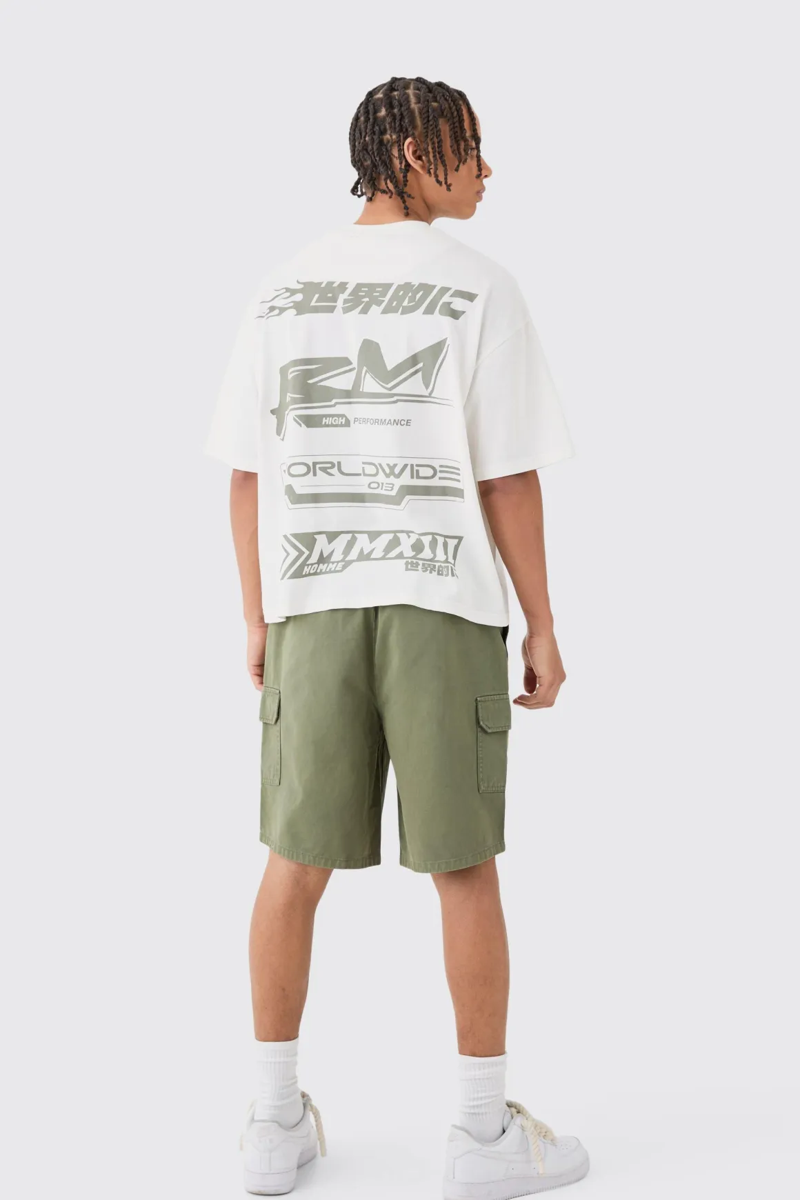 Shorts cargo à taille élastiquée, coupe décontractée