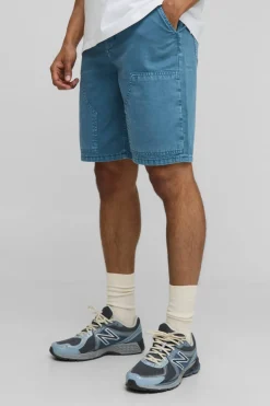 Shorts Carpenter à coupe décontractée, surteints et ceinturés