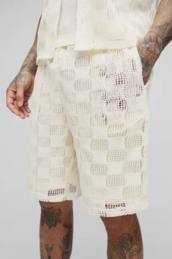 boohooMAN Shorts à carreaux pour hommes grands, couture ouverte, coupe décontractée<Homme Shorts|Tout Afficher