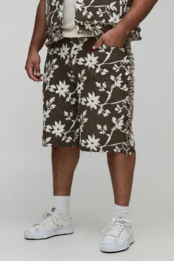 Shorts à coupe décontractée Tapisserie Florale Plus