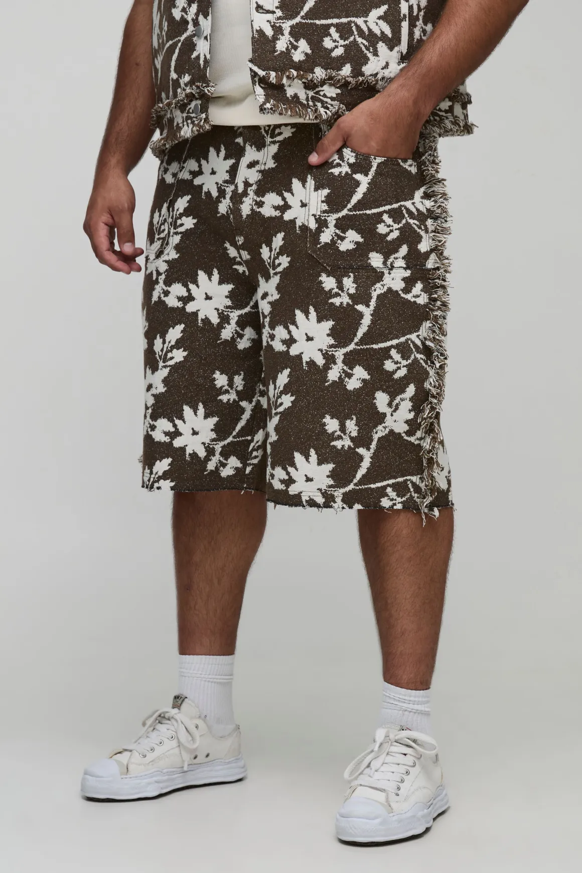 Shorts à coupe décontractée Tapisserie Florale Plus