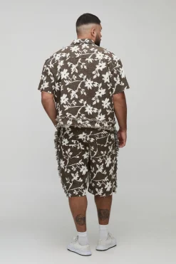Shorts à coupe décontractée Tapisserie Florale Plus