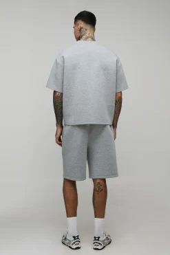 boohooMAN Short Scuba Chiné Coupe Décontractée Tall<Homme Shorts|Tout Afficher