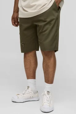 Shorts décontractés distressed à ourlet brut