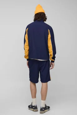 Shorts décontractés en nylon froissé à panneaux pour hommes de grande taille