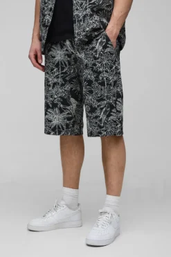 Shorts décontractés à motif tropical pour hommes de grande taille
