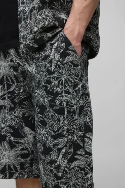 Shorts décontractés à motif tropical pour hommes de grande taille