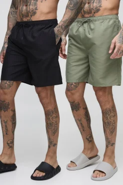 Shorts de bain mi-longs pour hommes grands – Pack de 2