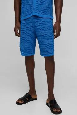 Shorts de basket en maille tricotée à couture ouverte, coupe décontractée